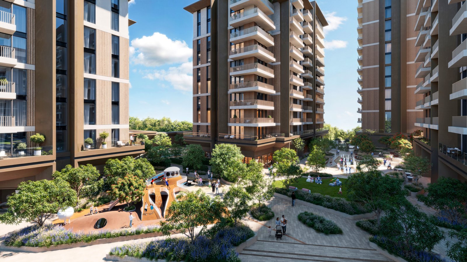 Courtyard with lawns